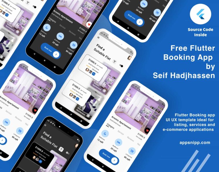 free flutter booking app with complete source code