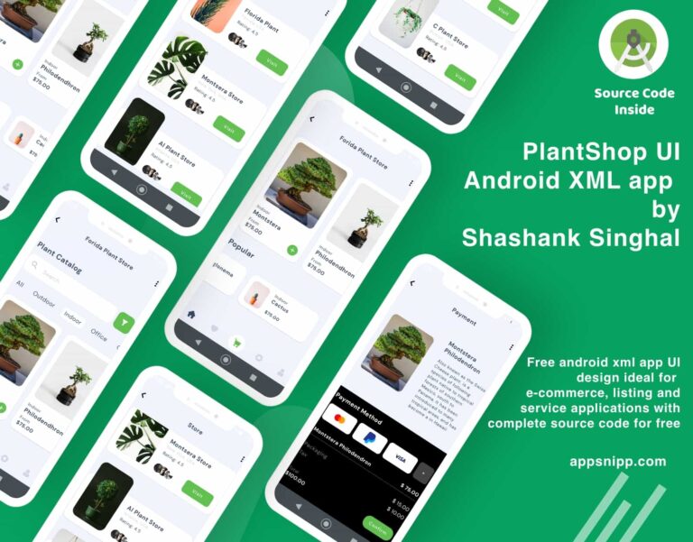 plant shop android app ui