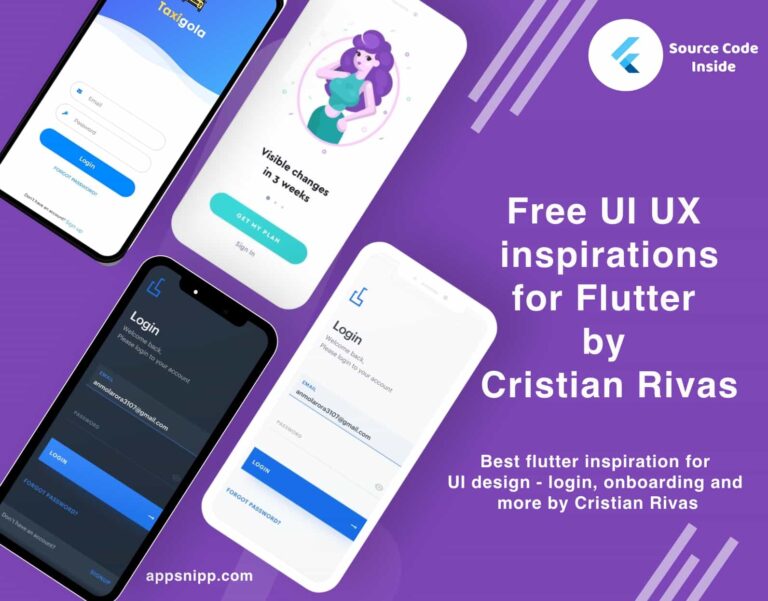 free flutter ui ux inspirations for login and onboarding